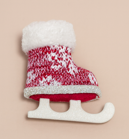 Two ini Ice Skate Boots- Christmas Hanging Decorations Festive Decorative Ornaments Fairy Tale Themed Xmas Tree Pendant