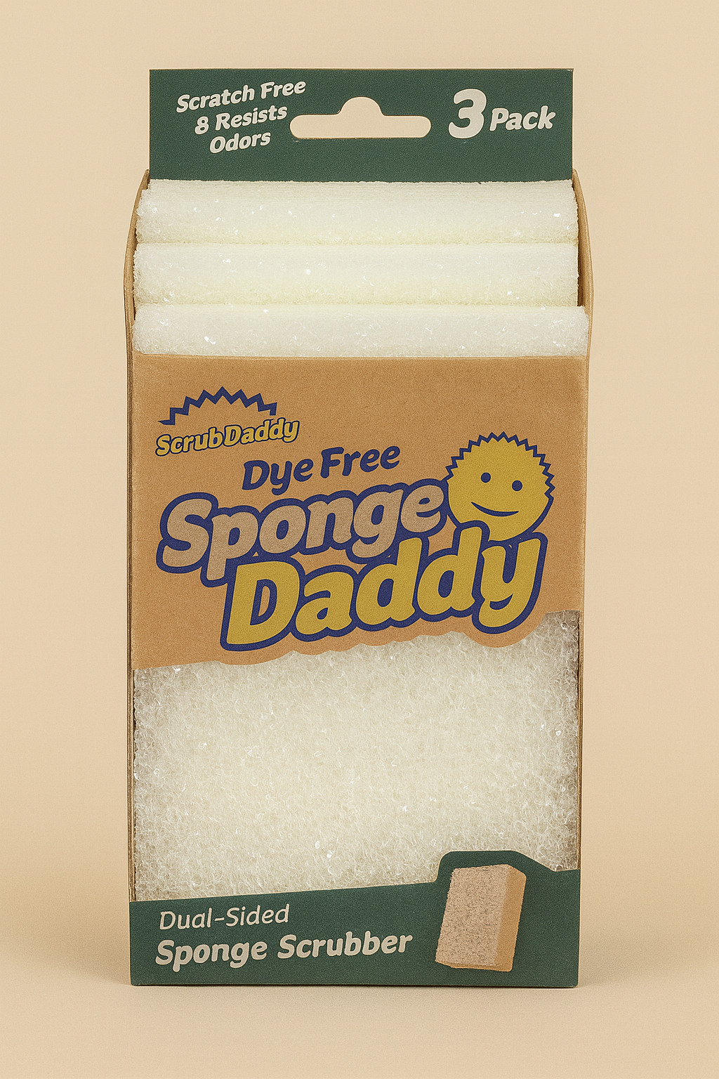 Scrub Daddy Dye-Free Sponge Daddy – 3 Count