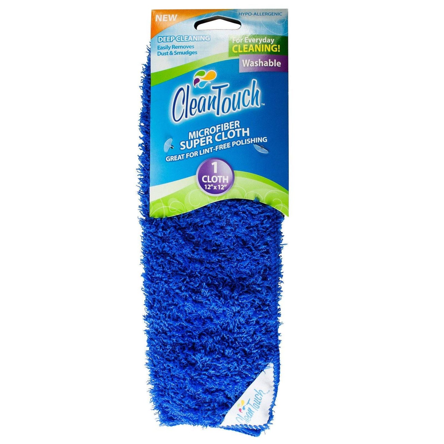 Clean Touch Blue Microfiber Super Cloth 12" x 12"
