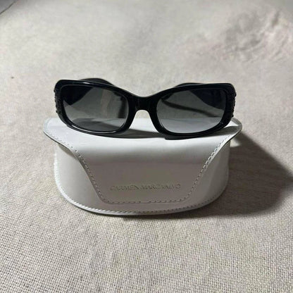 Carmen Marc Valvo Women's Black Oval Sunglasses