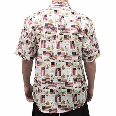 Men's  American Flag Woven with Chest Pocket-Big and Tall