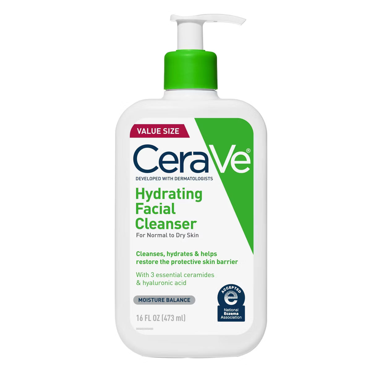 CeraVe Hydrating Face Wash with Hyaluronic Acid and Glycerin for Normal to Dry Skin - 16 fl oz with bones bottle