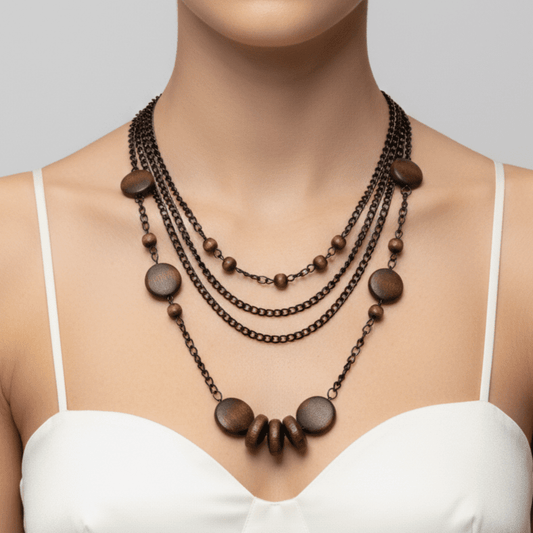 Matte Black Bib-Style Fringe Necklace (Duplicate) - COLO