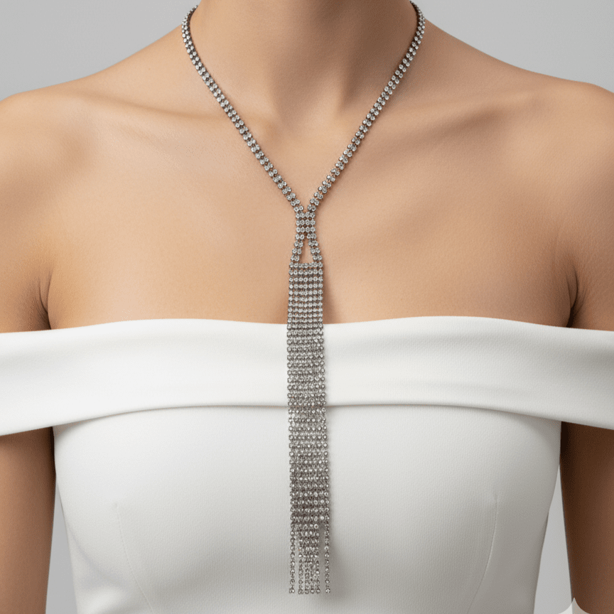 Crystal Tie-Style Lariat Necklace - COLO
