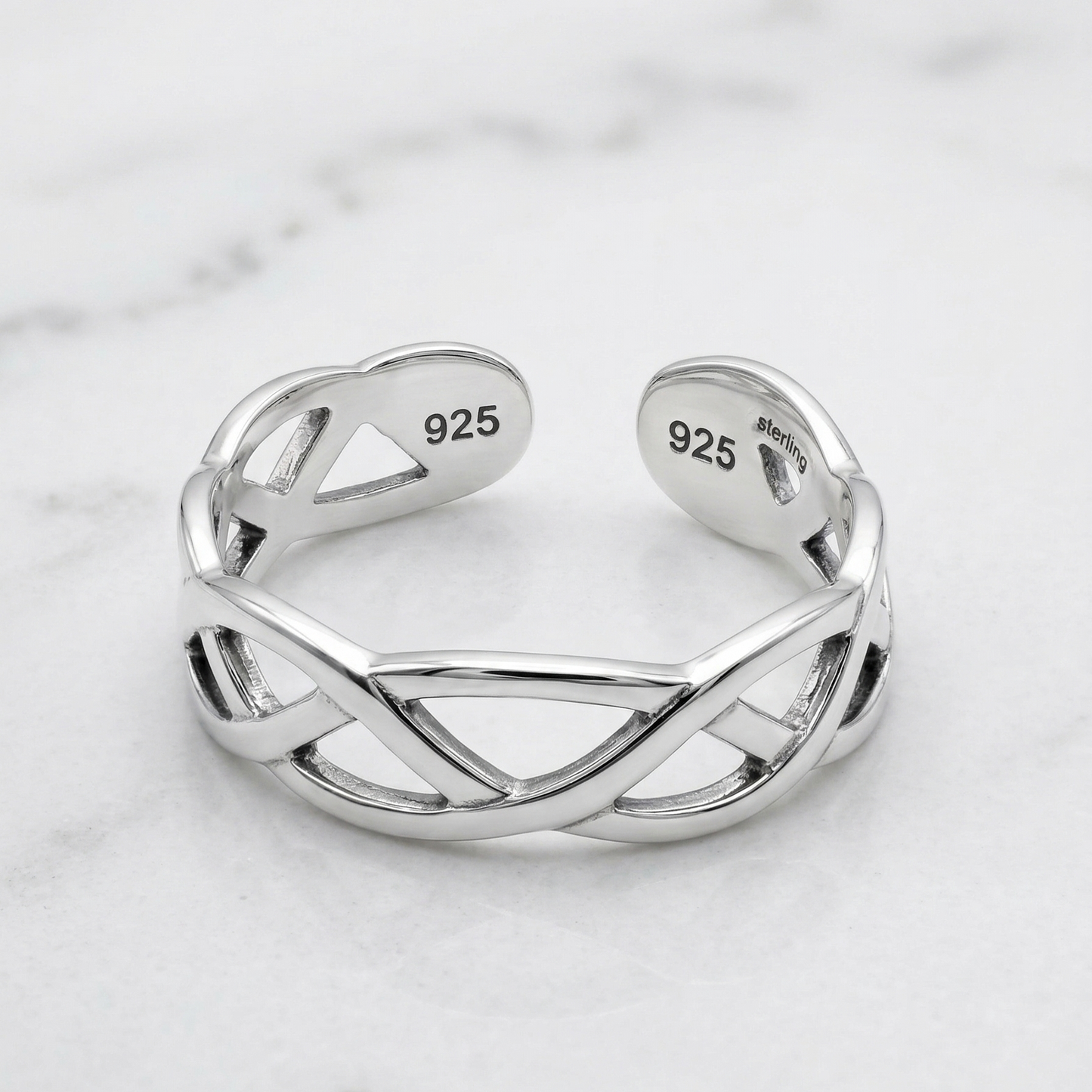 STERLING SILVER FLAT SWIRL Toe/Midi Ring