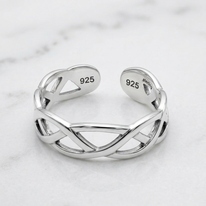 STERLING SILVER FLAT SWIRL Toe/Midi Ring