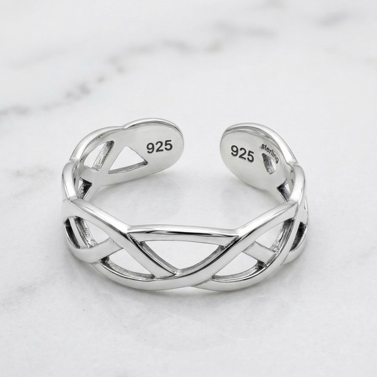 STERLING SILVER FLAT SWIRL Toe/Midi Ring