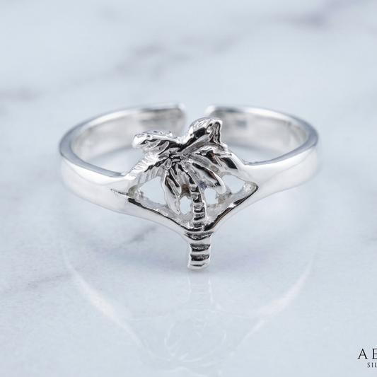 Fine Silver Artistry &amp; Dual-Wear Versatility: Premium .925 Sterling Silver Full Flower Toe / Midi Ring