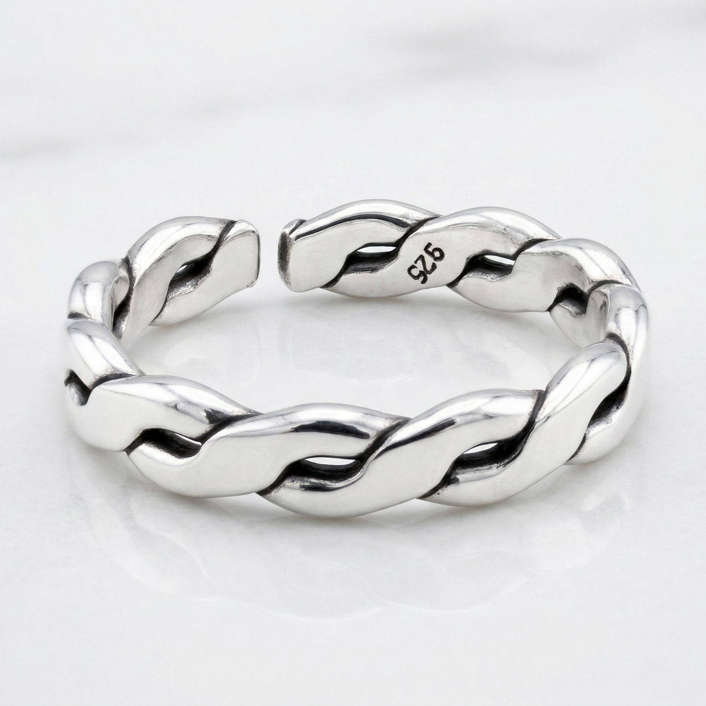 Sterling Silver Open FLAT SWIRL Filagree Toe/Midi Ring