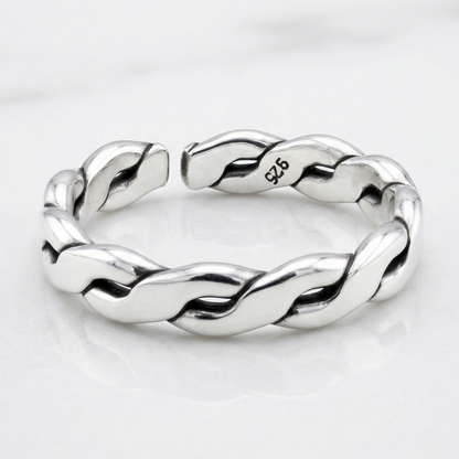 Sterling Silver Open FLAT SWIRL Filagree Toe/Midi Ring