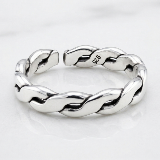 Sterling Silver Open FLAT SWIRL Filagree Toe/Midi Ring