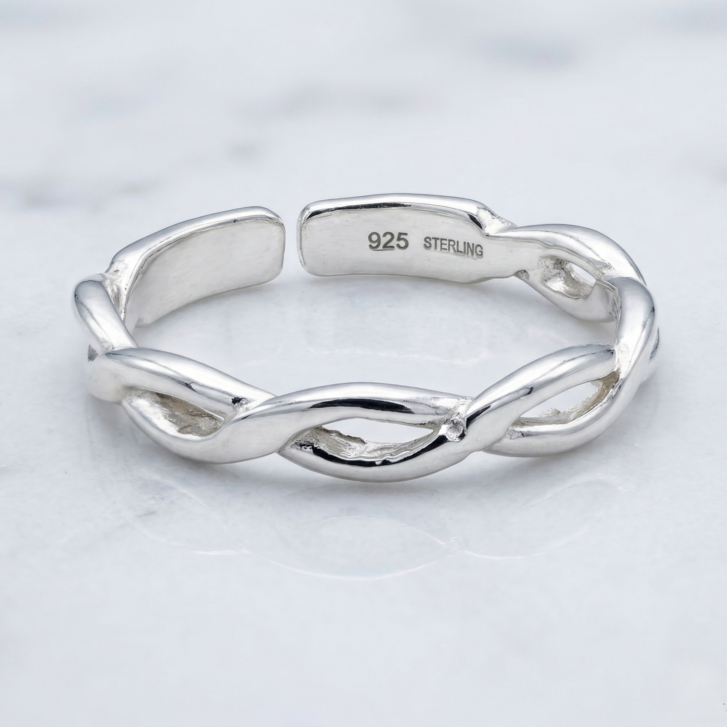 STERLING Silver Twist Toe/Midi Ring  .925