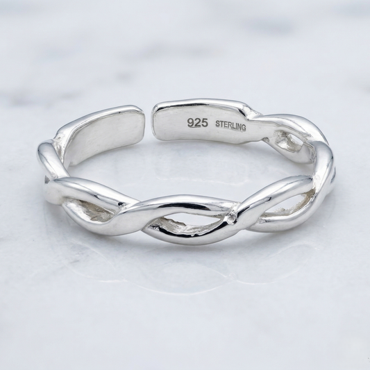 STERLING Silver Twist Toe/Midi Ring  .925