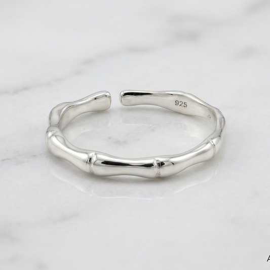 STERLING SILVER SINGLE BAMBOO Toe/Midi Ring