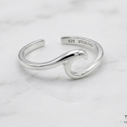 STERLING SILVER WAVE Toe/Midi Ring
