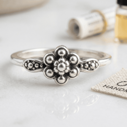 STAINLESS STEEL ANTIQUE BEADED RING