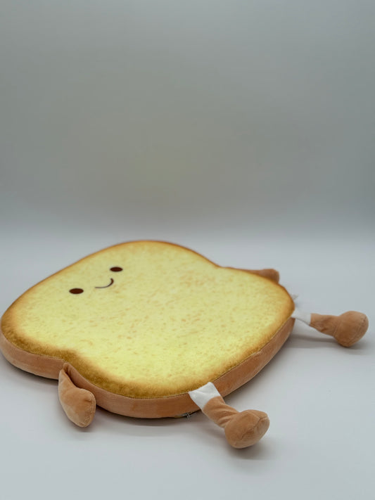 TOAST PILLOW BREAD HAPPY FACE Pillow for Sitting Round Throw 14x1.5