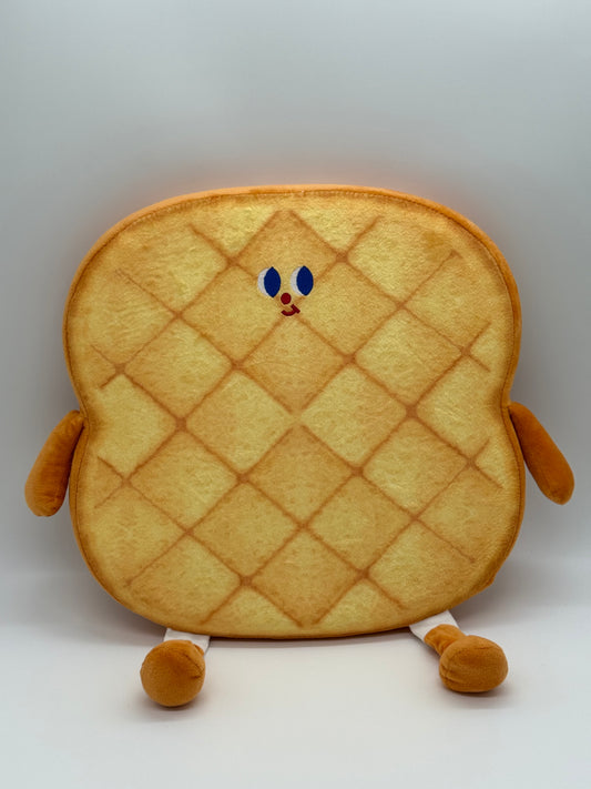 TOAST PILLOW BREAD WITH LINES HAPPY FACE Pillow for Sitting Round Throw 14x1.5