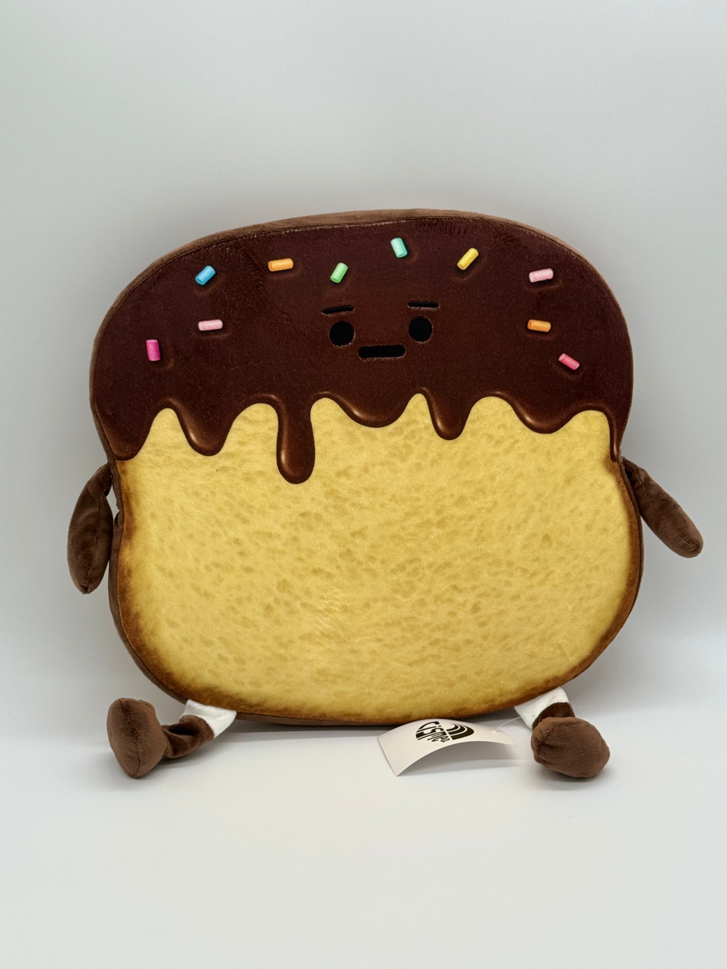 TOAST PILLOW BREAD CHOCOLATE FROSTED HAPPY FACE Pillow for Sitting Round Throw 14x1.5