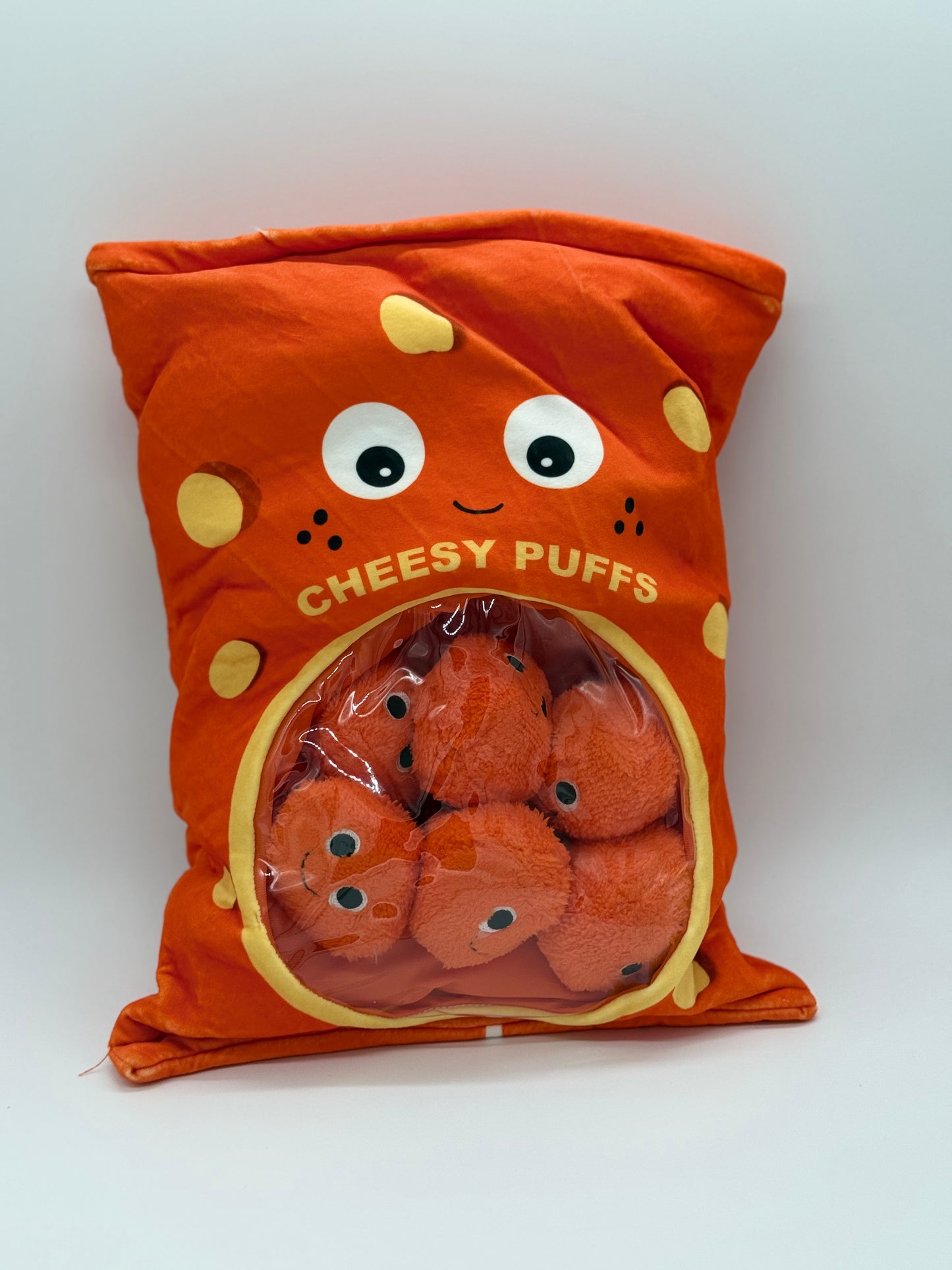 Zippered CHEESE Plush Pillow Gift Throw Pillow with 8 Little Cheese Dolls 14 x 18 Inches