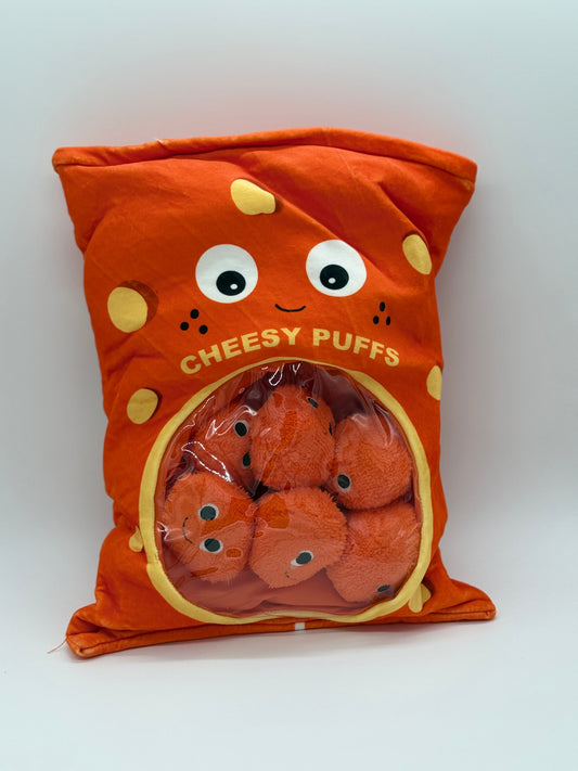 Zippered CHEESE Plush Pillow Gift Throw Pillow with 8 Little Cheese Dolls 14 x 18 Inches