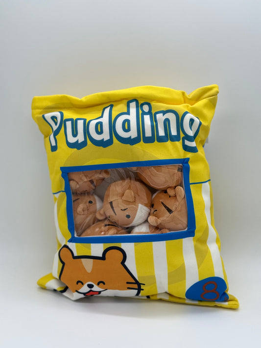 Zippered HAMSTERS Plush Pillow Gift Throw Pillow with 8 Little Hamster Dolls 14 x 18 Inches