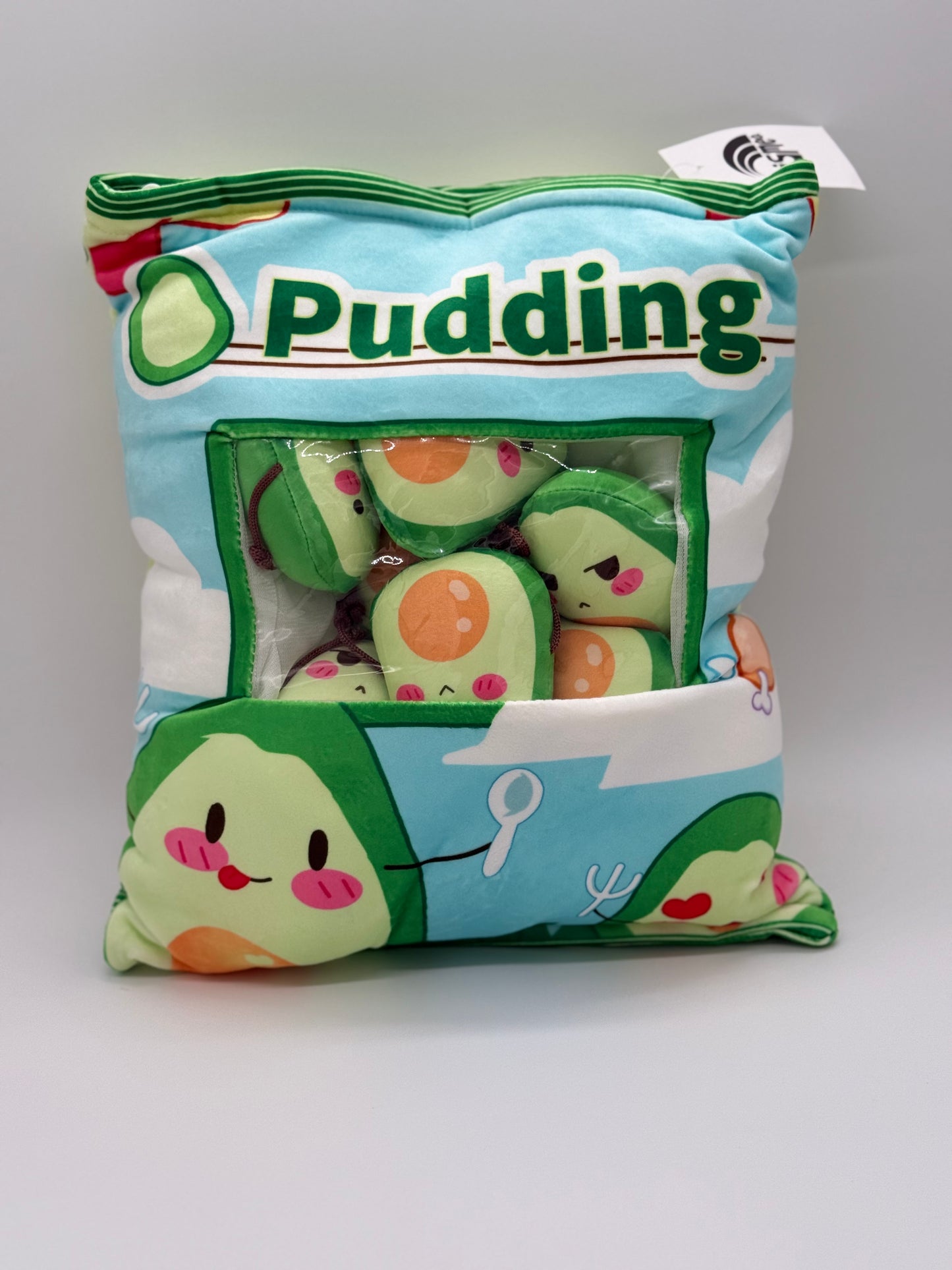 Zippered AVOCADO Plush Pillow Gift Throw Pillow with 8 Little Avocado Dolls 14 x 18 Inches