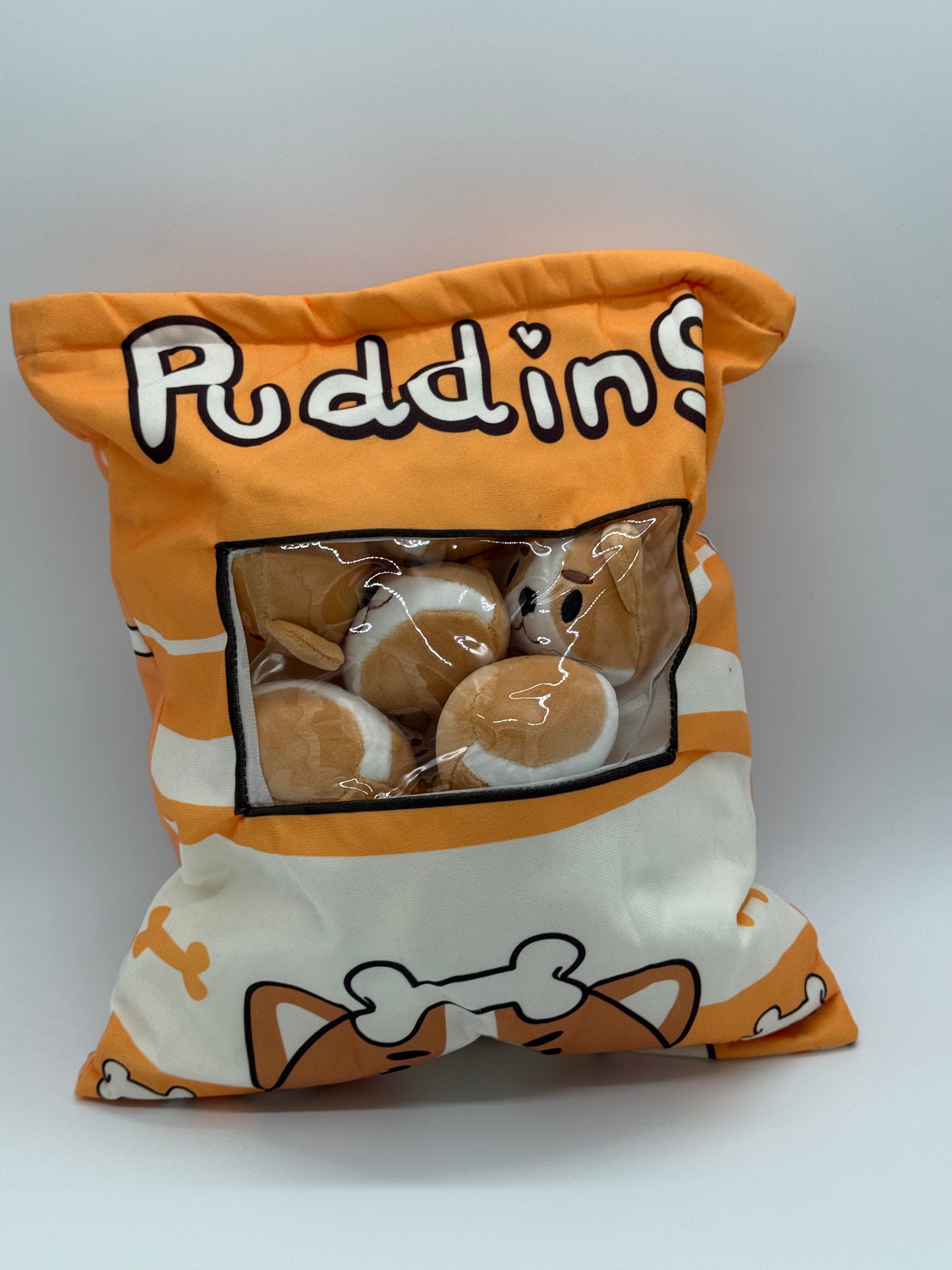 Zippered PUPPY Plush Pillow Gift Throw Pillow with 8 Little Puppy Dolls 14 x 18 Inches