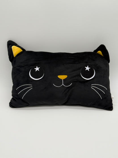 Shadow the Cat Black Pillow Plush Pillow Fun Throw Pillow for Bedroom 18” x 12”