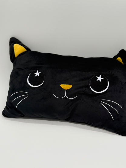 Shadow the Cat Black Pillow Plush Pillow Fun Throw Pillow for Bedroom 18” x 12”