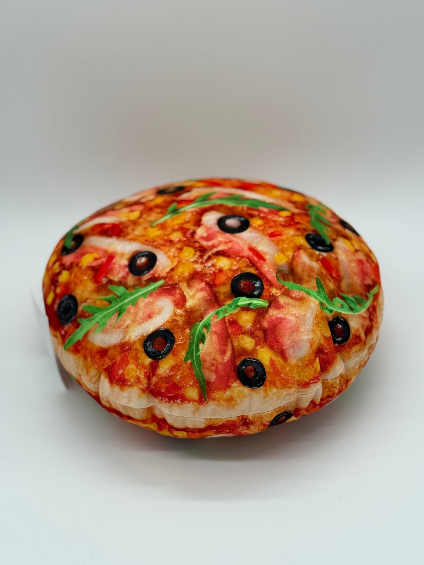 Funny Pizza Pillow 3D Food Pillows 15.8" Bacon Pizza Round Throw Cushion