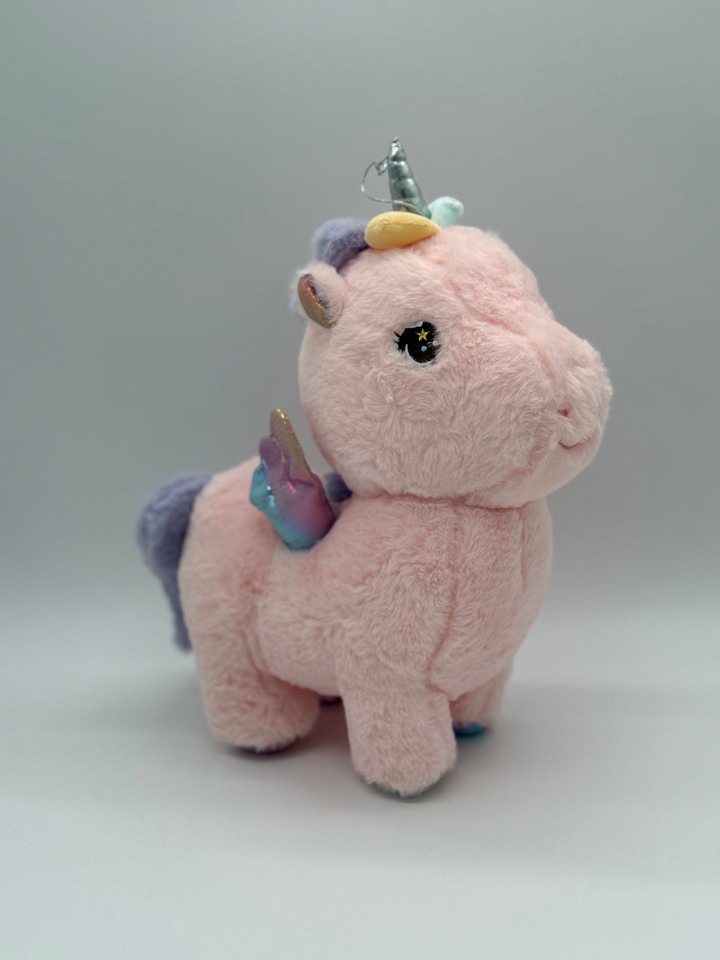 Plush Pink Unicorn Stuffed Animal – Soft Huggable Toy 16" x 11"