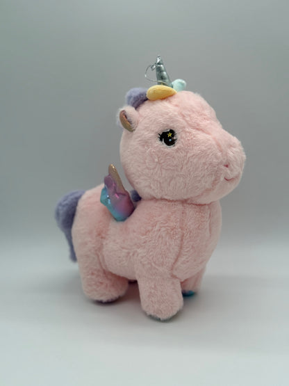 Plush Pink Unicorn Stuffed Animal – Soft Huggable Toy 16" x 11"