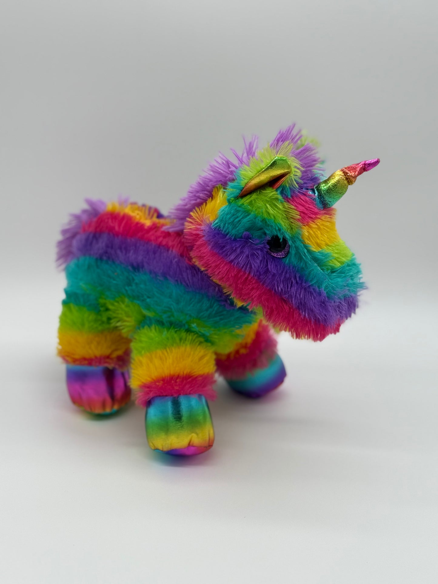 Plush Rainbow Unicorn Stuffed Animal – Soft Huggable Toy 16" x 11"
