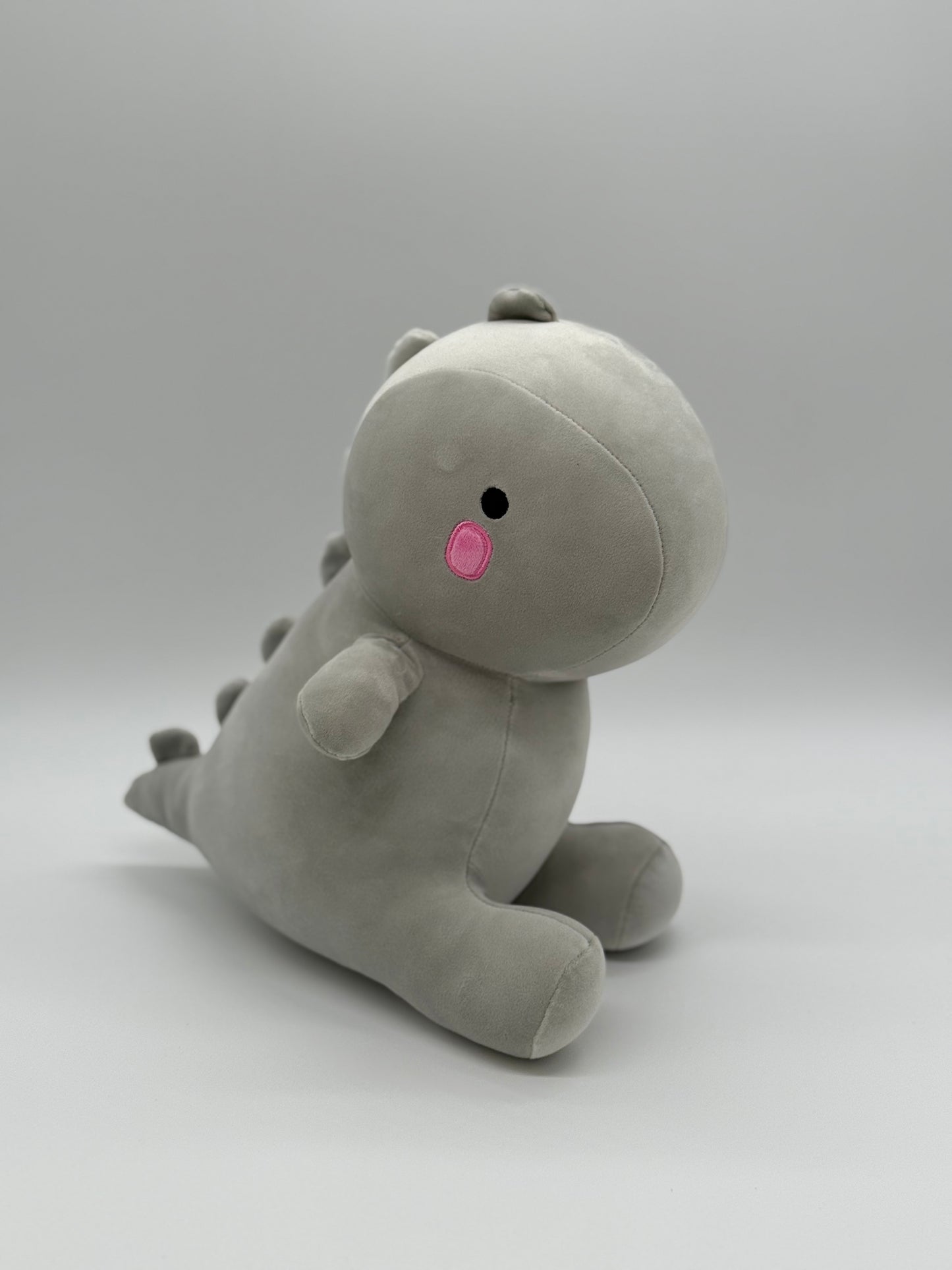 Grey Baby Dinosaur Plush Toy – Soft Stuffed Animal, Medium 10–14"