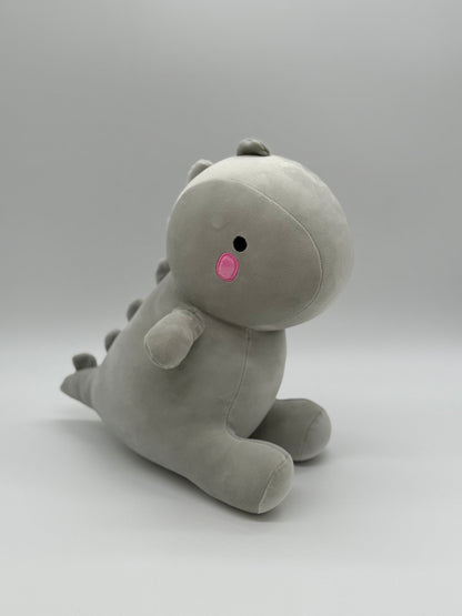 Grey Baby Dinosaur Plush Toy – Soft Stuffed Animal, Medium 10–14"