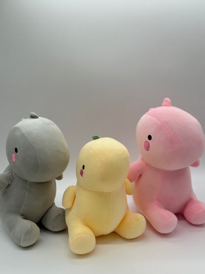 Grey Baby Dinosaur Plush Toy – Soft Stuffed Animal, Medium 10–14"