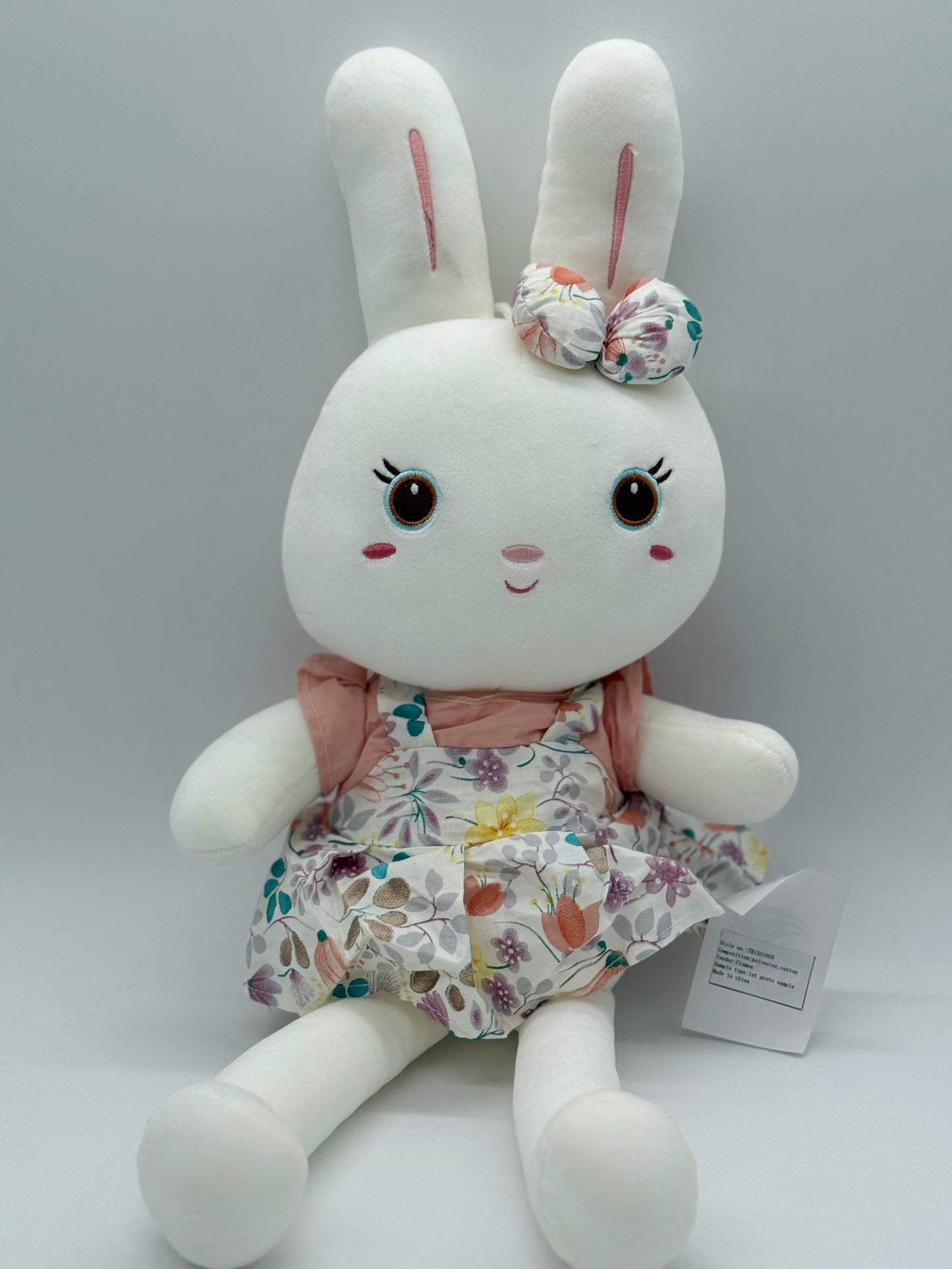 X-Large Adorable Bunny Rabbit with Bow and Dress – Soft Plush 20–23"