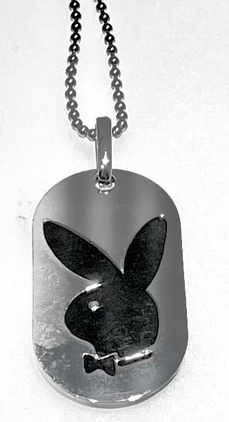 Playboy Dog Tag Black Bunny Ball chain