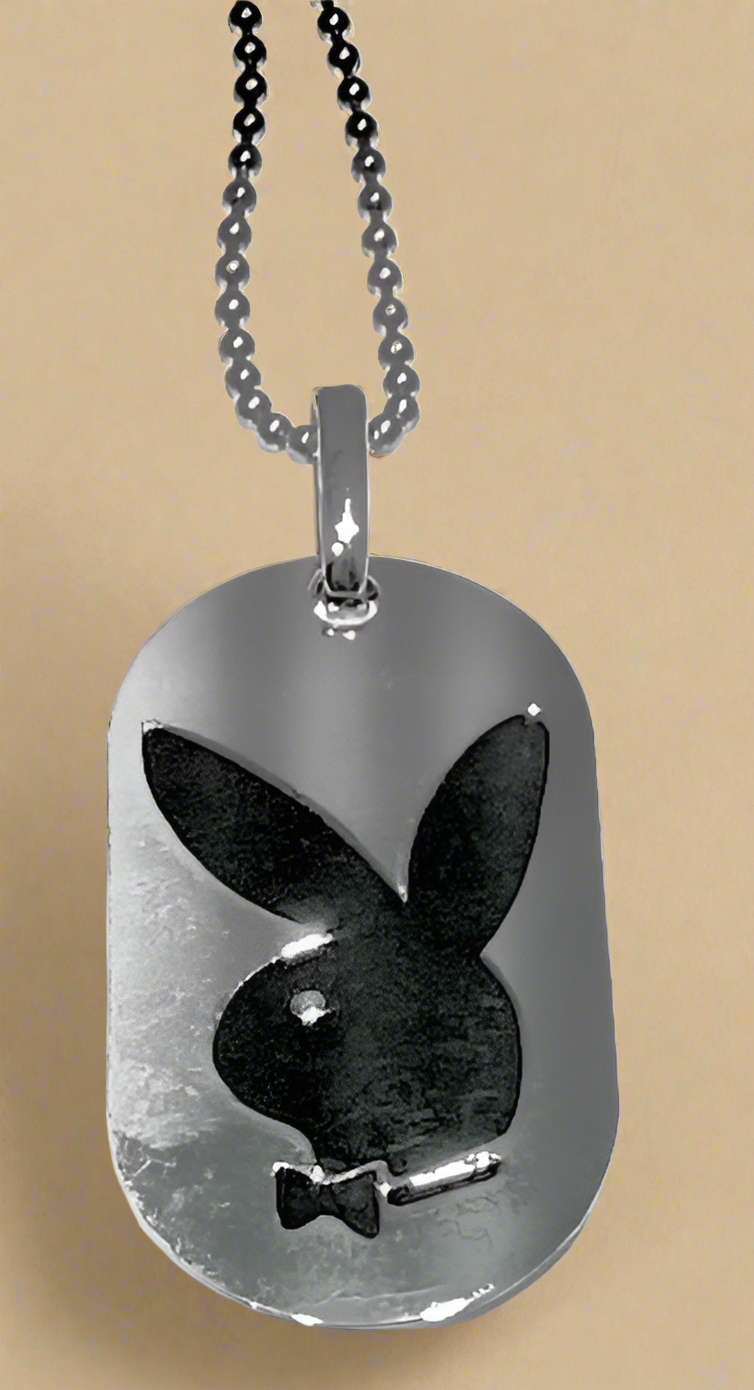 Playboy Dog Tag Black Bunny Ball chain