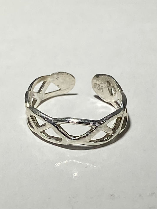 STERLING SILVER FLAT SWIRL Toe/Midi Ring