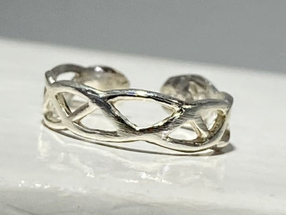 STERLING SILVER FLAT SWIRL Toe/Midi Ring