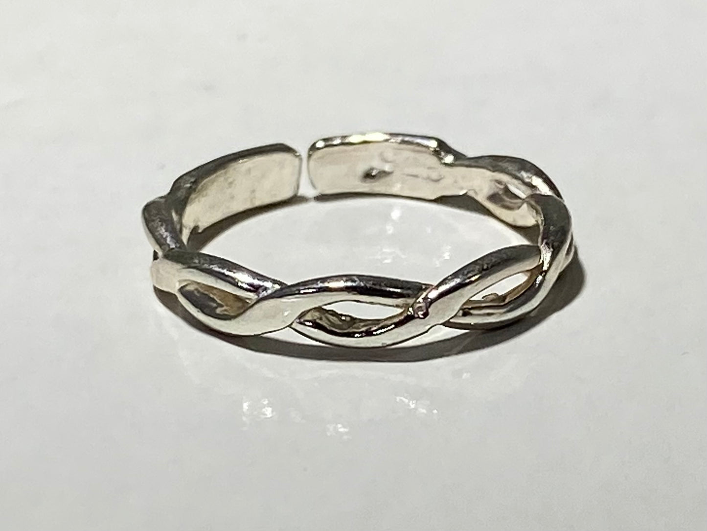 Sterling Silver Open FLAT SWIRL Filagree Toe/Midi Ring
