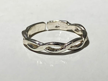 Sterling Silver Open FLAT SWIRL Filagree Toe/Midi Ring