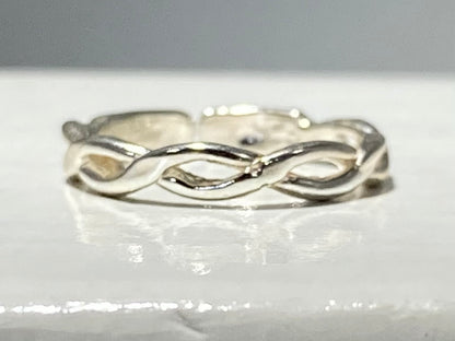 Sterling Silver Open FLAT SWIRL Filagree Toe/Midi Ring