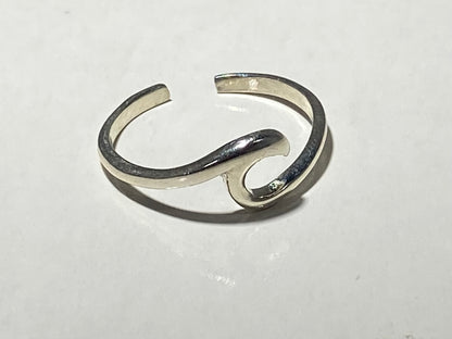STERLING SILVER WAVE Toe/Midi Ring