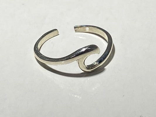 STERLING SILVER WAVE Toe/Midi Ring
