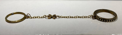 STAINLESS STEEL GOLD plated and BLACK FINISH ANTIQUE BEADED and plan Double BAND RING