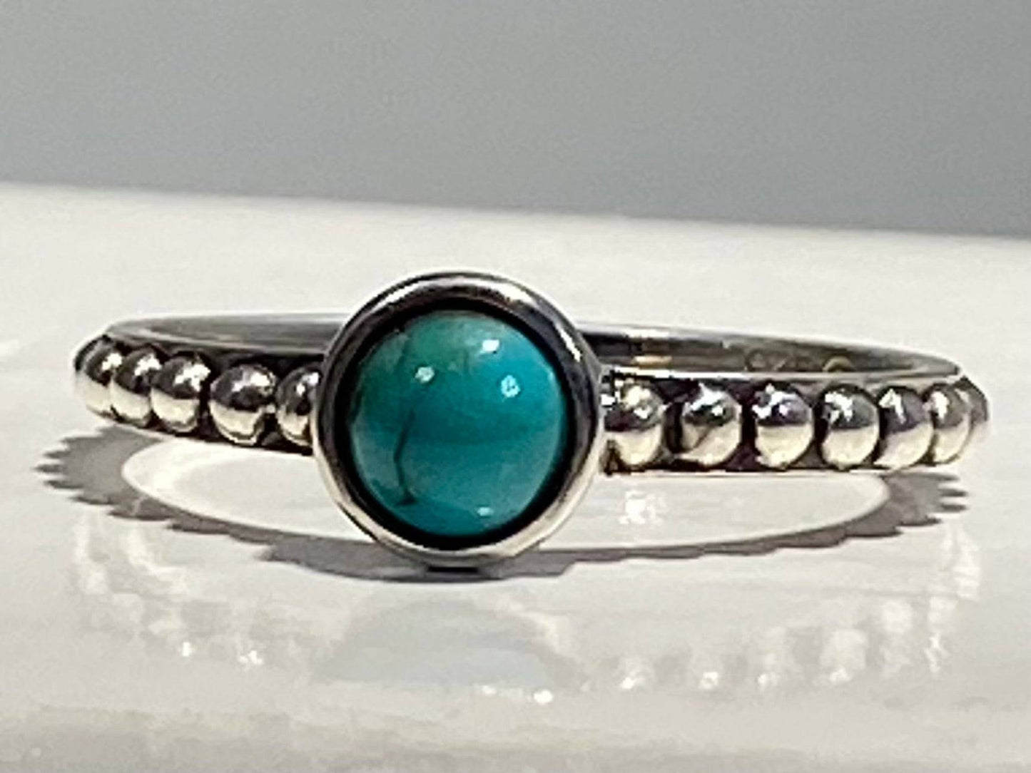 STAINLESS STEEL ANTIQUE TURQUOISE RING