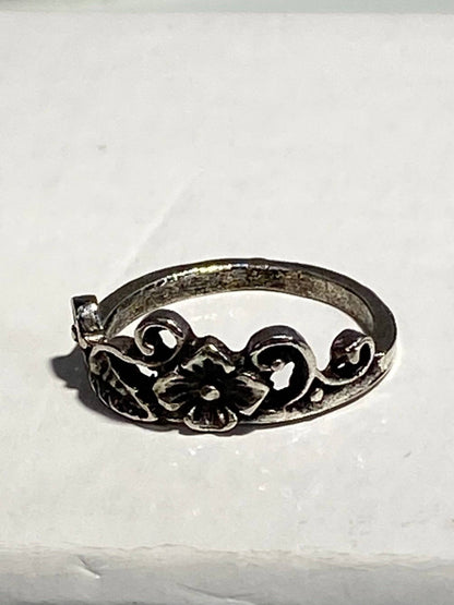 STAINLESS STEEL ANTIQUE FLOWER RING